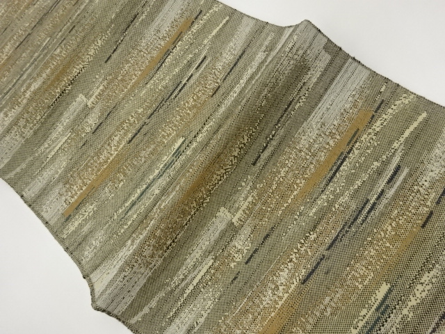 JAPANESE KIMONO / CHIKUZEN HAKATA ABSTRACT HORIZONTAL TIERED PATTERN W